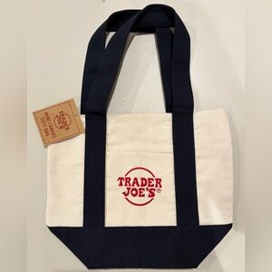 NWT Trader Joe’s Mini Canvas Tote Bag - Navy Blue